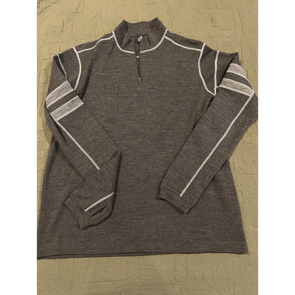 Kuhl Men's 100% Merino Wool Long Sleeve Quarter Zip Medium Charcoal Color